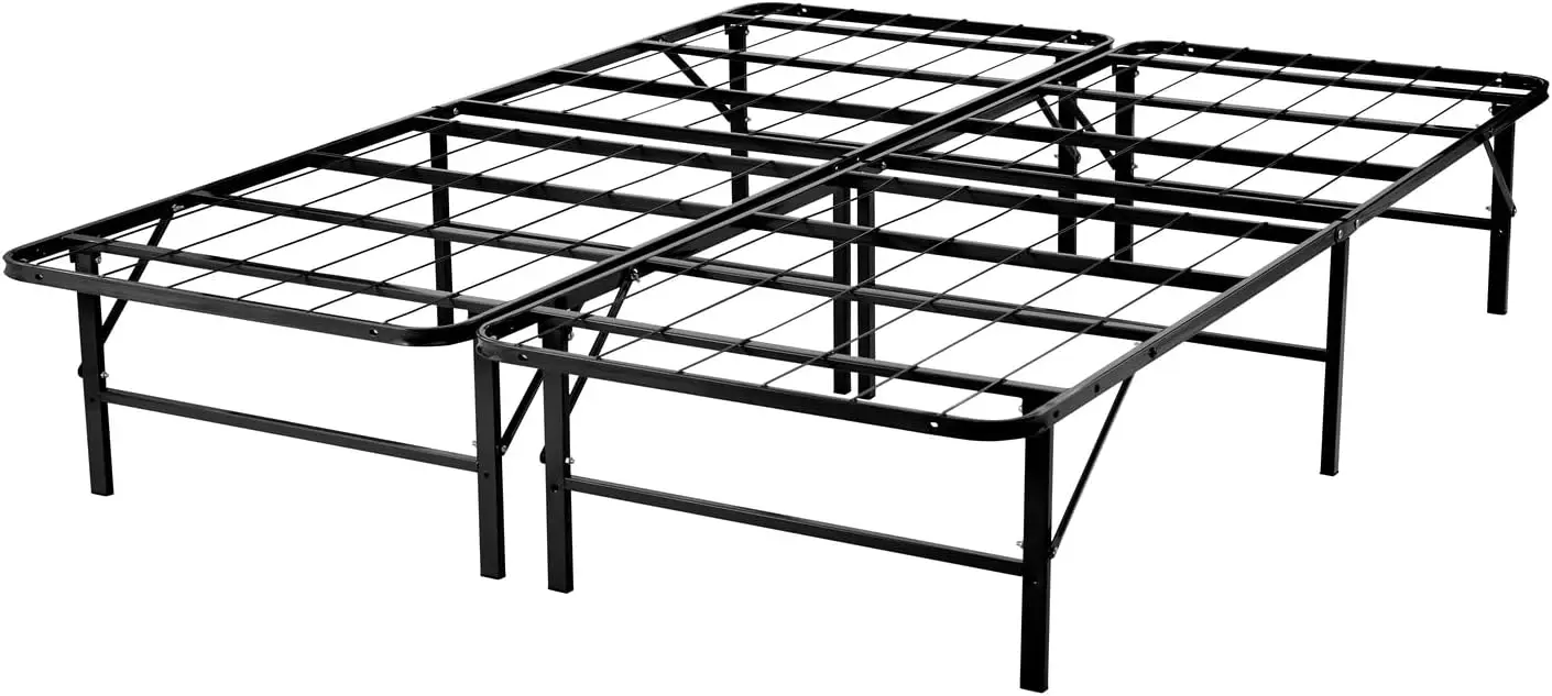 

Tool Free Assembly 14 Queen Bed Frame Heavy Duty Foldable Bed Frame Folding With Steel Metal Slats Box Spring Replacement