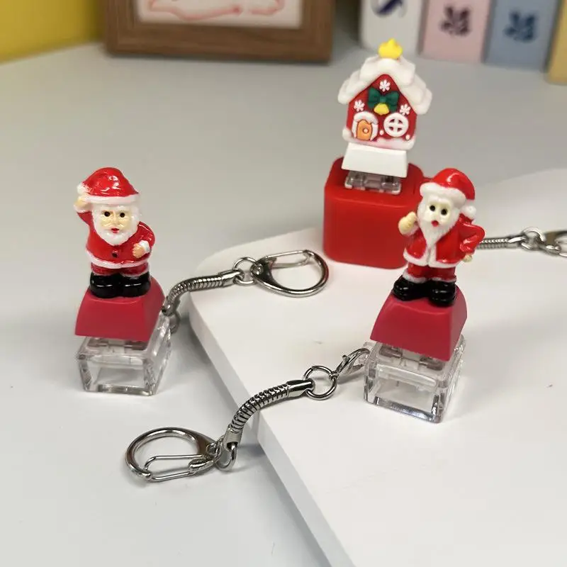 Weihnachtsthemen-Tastatur-Schlüsselanhänger, Stressabbau-Spielzeug, Schlüsselanhänger, Fidget-Tastatur-Clicker, Taschenanhänger, Anhänger – Detail 8
