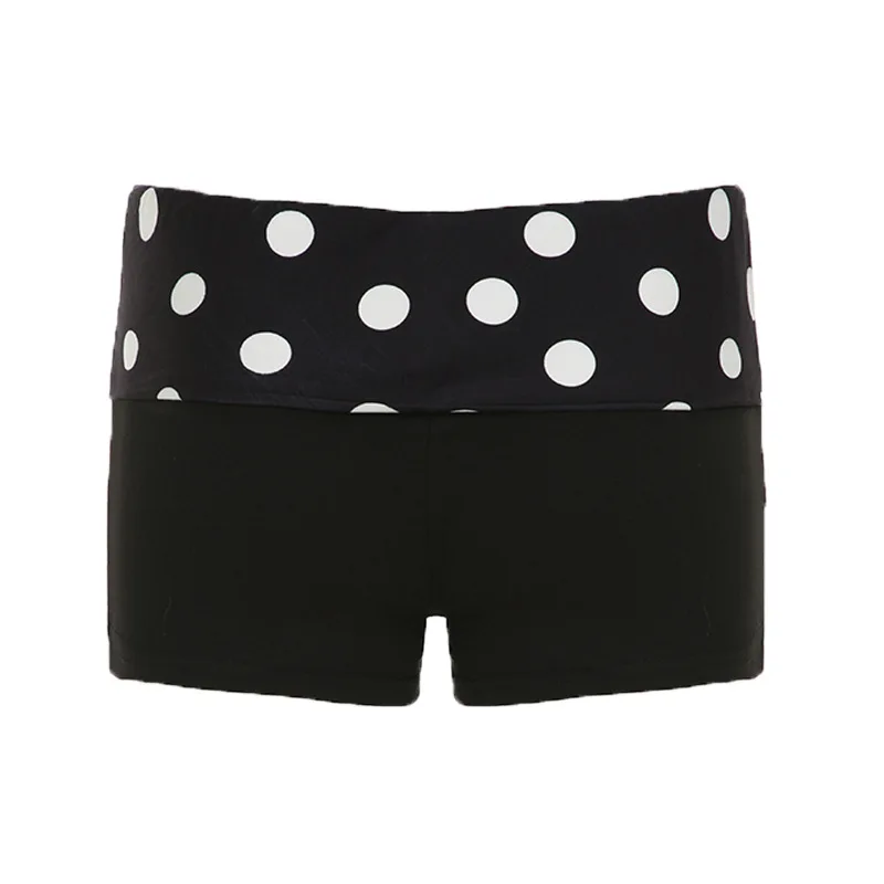 Letter Wang 2025 Ins スパイシーガールポルカドットコントラストショートパンツレトロカジュアルパンツ
