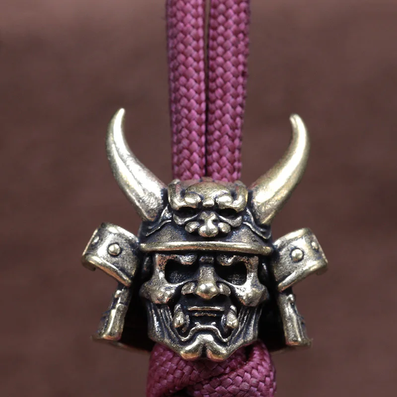 Shogun Japenese Samurai Brass Knife Bead Warrior EDC DIY Paracord Woven Bracelet Lanyard Pendant Accessory Outdoor Tool Hangings view 5