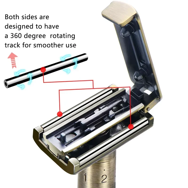 Classic Safety Razor Double-edged Zinc Alloy Men Razor Gift Box Adjustable 1-8 Degrees Adjustable Shaving New Fashion Style 09T view 5