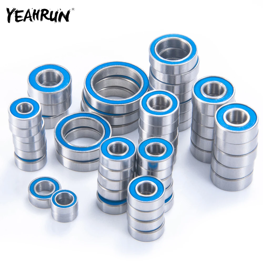 

YEAHRUN 55Pcs Blue Ball Bearing Kit Metric Rubber Sealed Chrome Steel For 1/10 TRX-6 TRX6 RC Crawler Car Parts