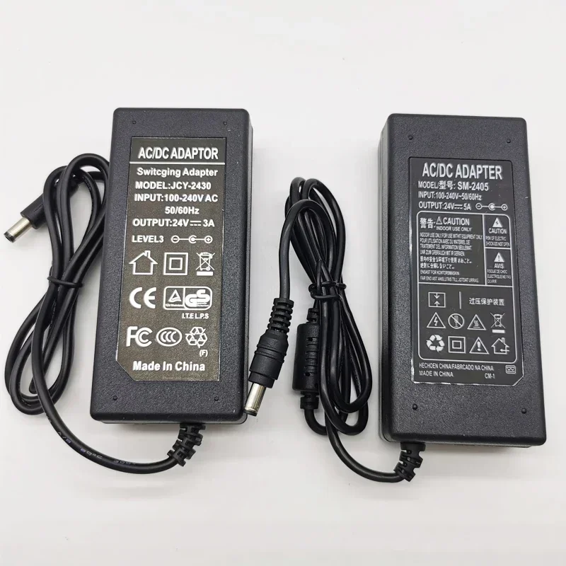 DC 12V 24V Adapter 100V-240V Lighting Transformer 5.5*2.1~2.5mm 1A 2A 3A 5A Power Supply Adapter Converter For LED Strips Light