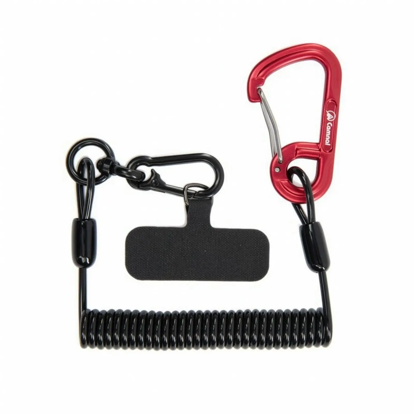 Retractable Coiled Climbing Safety Rope Tether with Carabiner Clip for Gear Drop Protection Outdoor Work