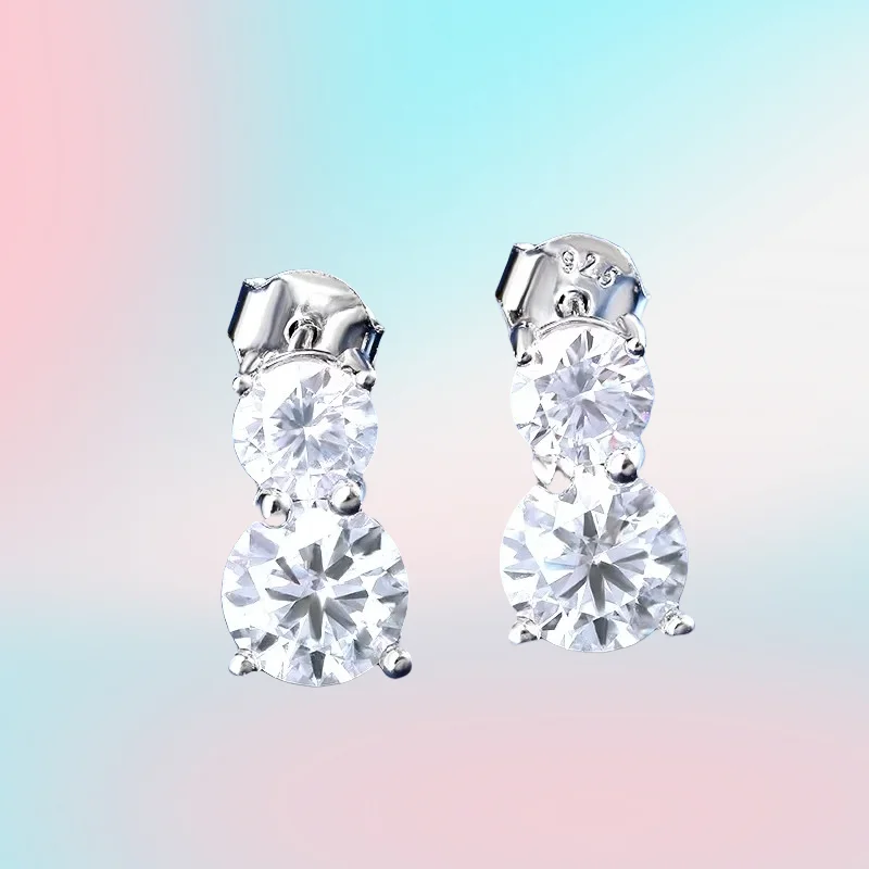 

New 3cttw D Color Round Cut Moissanite Stud Earrings For Women GRA Certified S925 Silver Classic Four Claw Ear Studs Jewelry