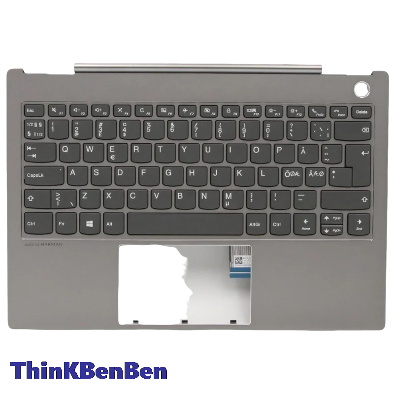 NDC-Coque supérieure de clavier nordique pour Lenovo ThinkPle13 s, coque repose-l'hypothèse, gris, 5CB0U43260