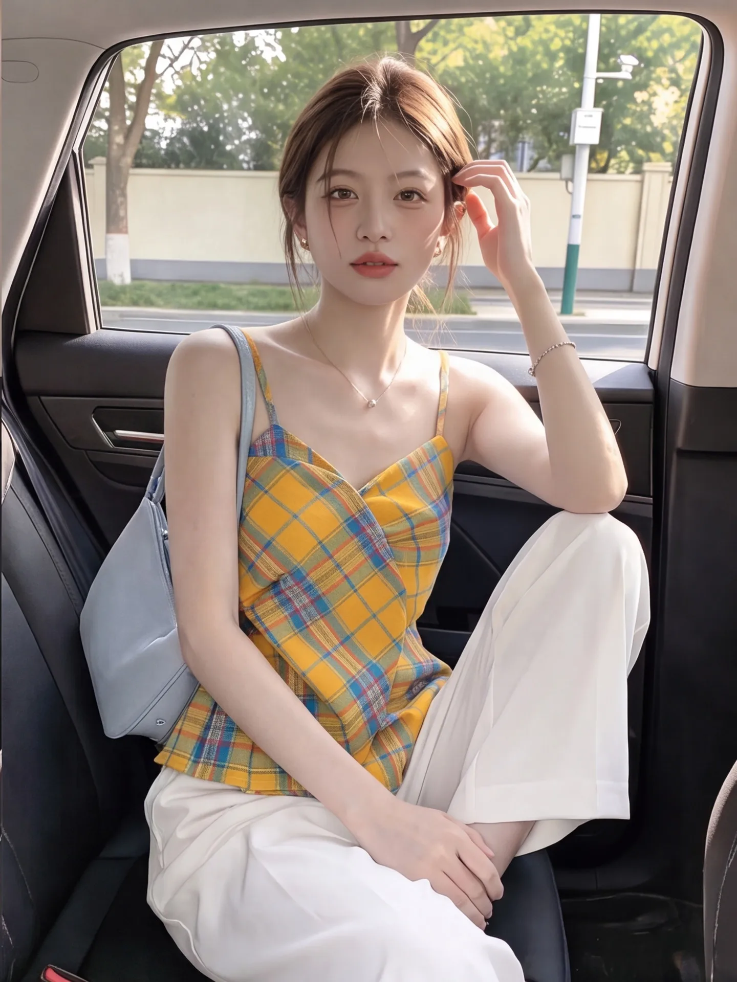 Chic Korean Design Irregular Plaid Strapless Vest Women Summer 2026 New Elegant Sleeveless Top Breathable Polyester Fiber