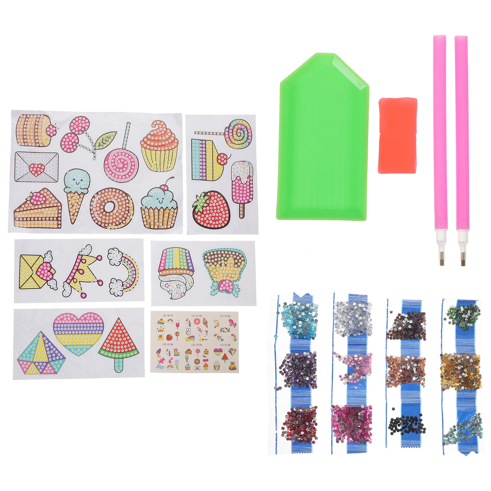 1세트 1세트 드로잉 스티커 어린이 DIY 아트 크래프트 키트 안전하고 내구성 있는 스티커 라인스톤 별 보석 만화 드릴