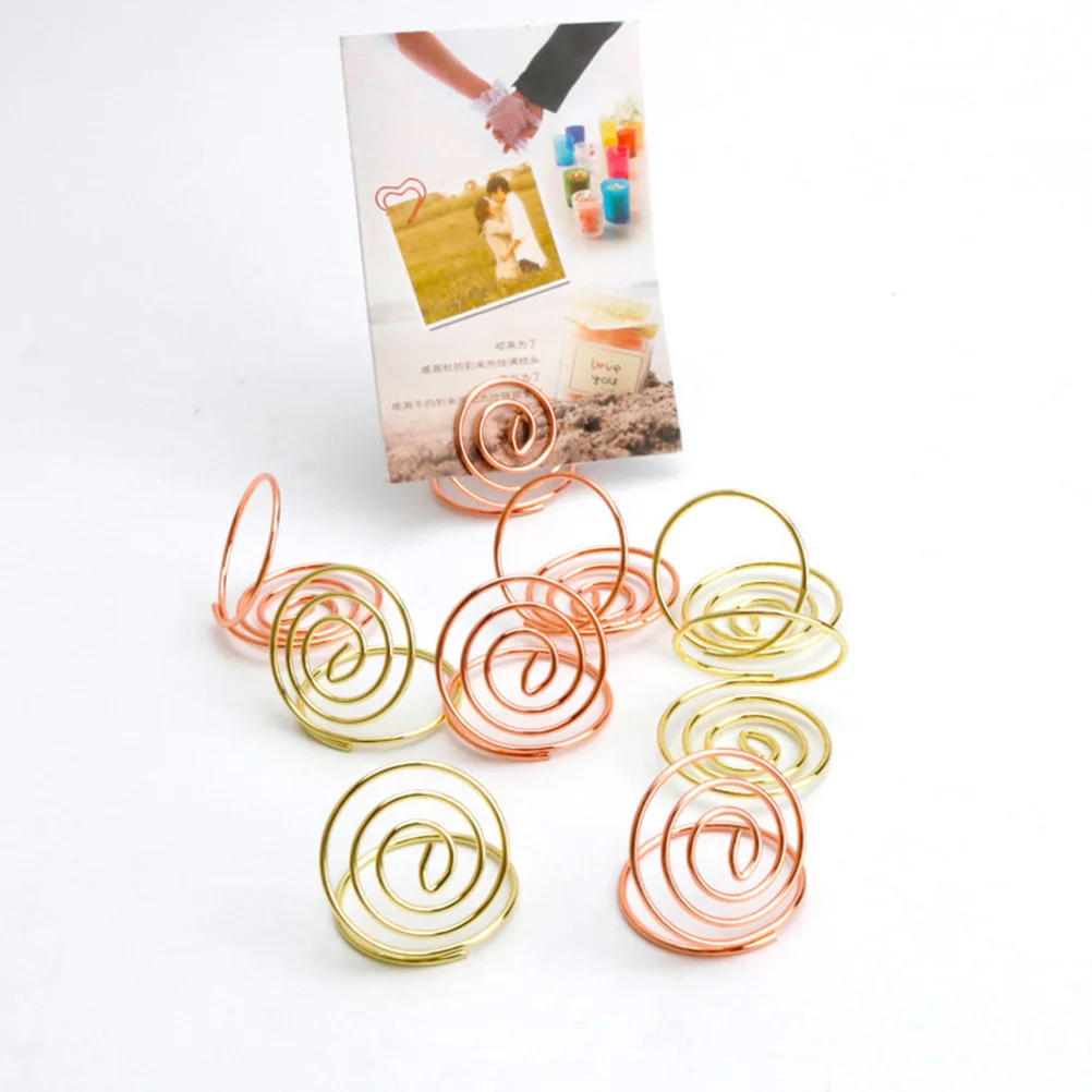 20 قطعة مذكرة سطح المكتب ارتفع الذهب على شكل قلب حامل صور الجدول رقم الوقوف لحفل زفاف مكتب القائمة كليب دبابيس ورق الجدول