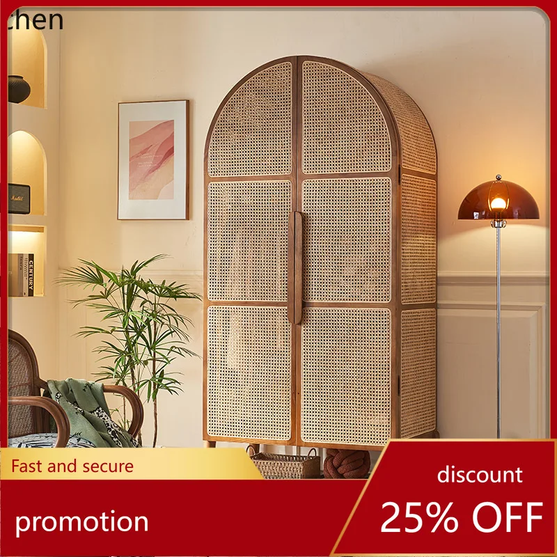 

Креативный шкаф HXL из ротанга, современный простой шкаф из массива дерева, многофункциональный большой гардероб для спальни или гостевого дома