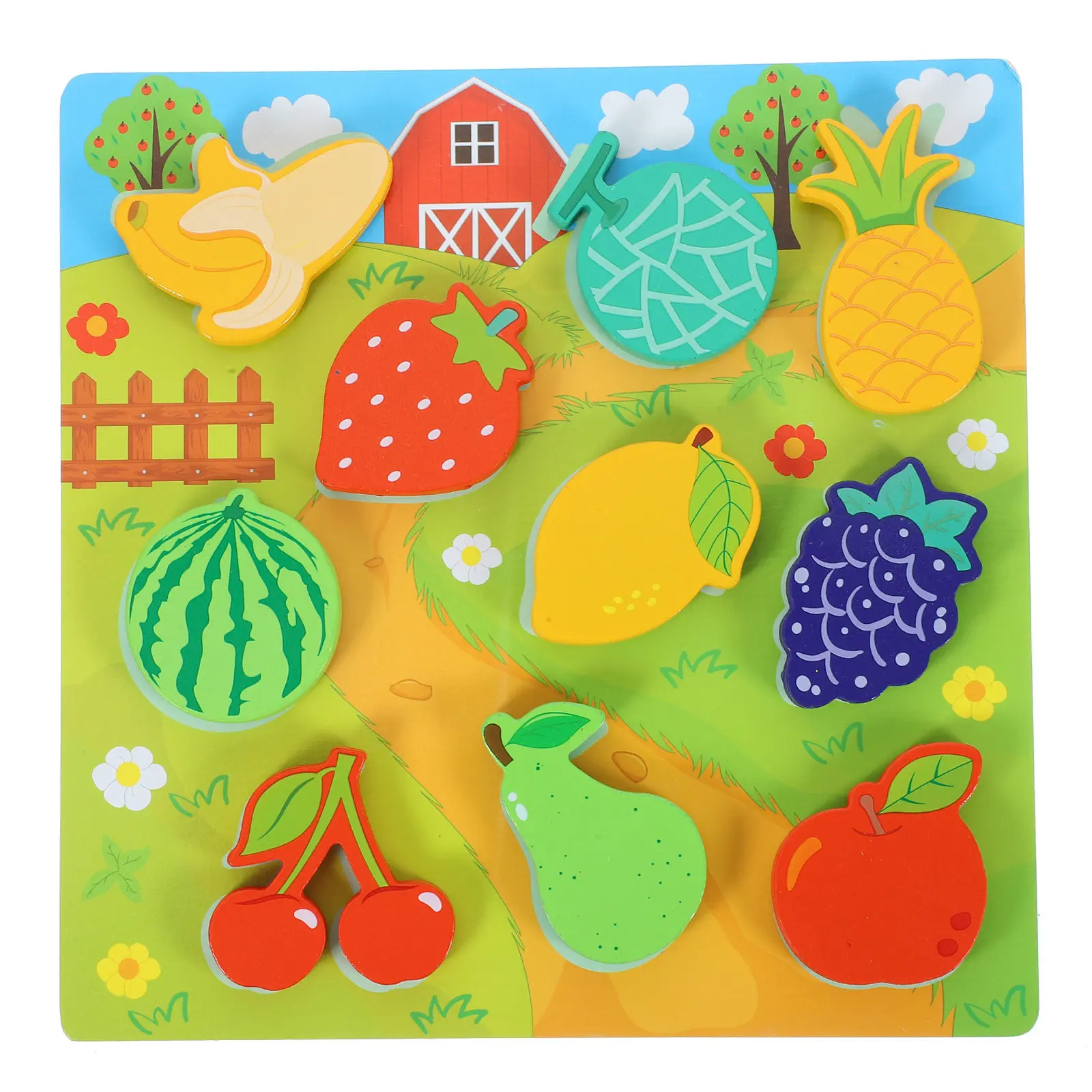 

Wooden Puzzles Cartoon Puzzle Board for Fruits Puzzles For Toddlers 1 3 Toddlers 2 4 Years Kids Early Learning Safe Durable