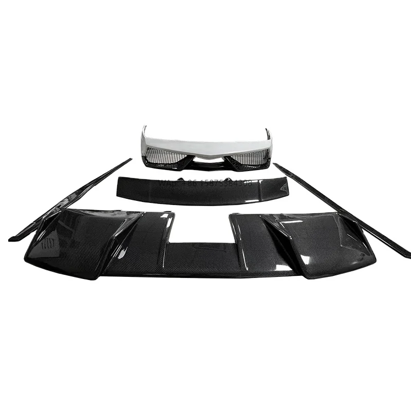 Fiberglass Mixed Carbon Fiber Conversion Body Kit Bumpers Rear Spoiler Side Skirts for 2004-2007