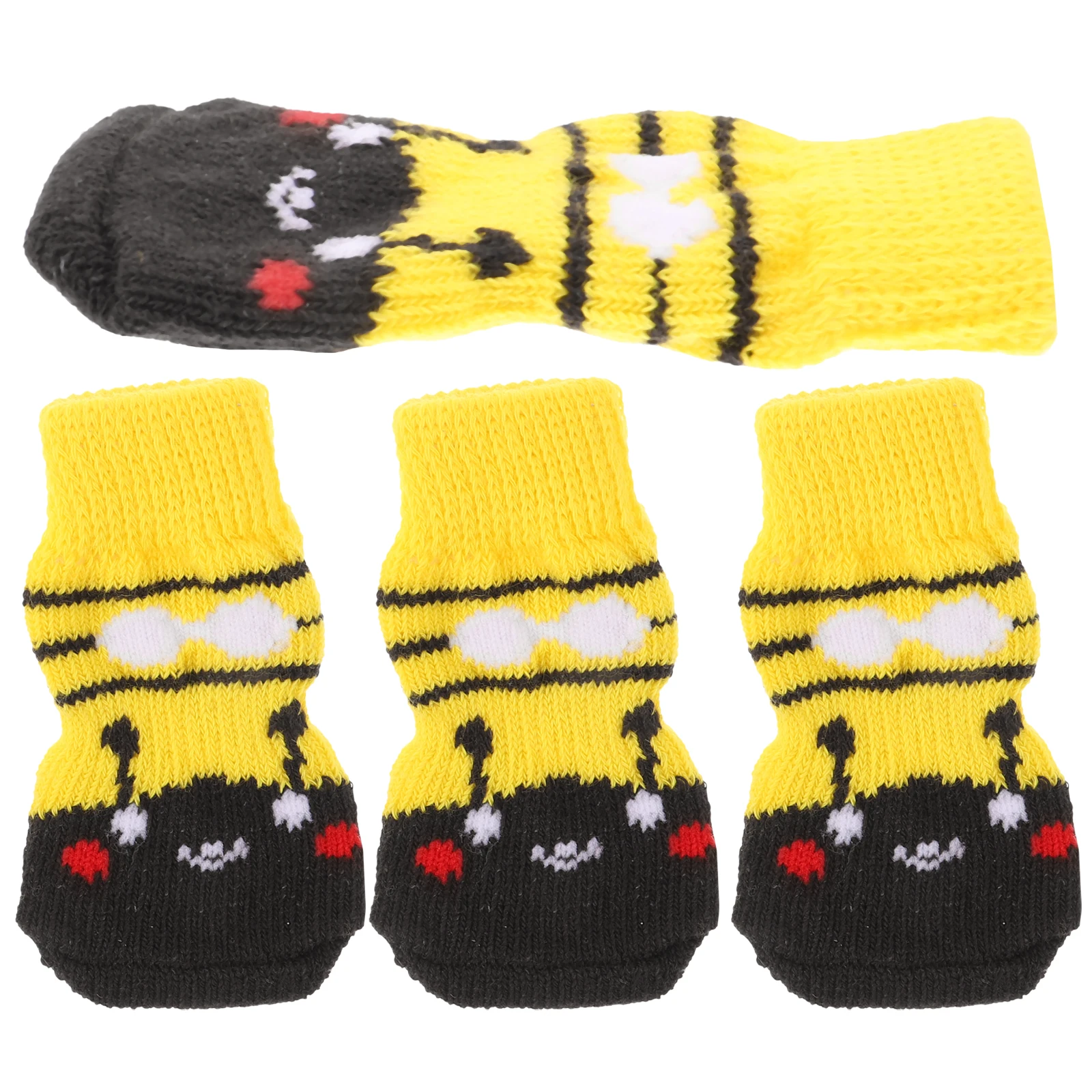 

4Pcs Adorable Pet Socks Non-Slip Cotton Paws Protector for Small Dogs M Dog Paw Protectors Paw Protectors for Small Dogs