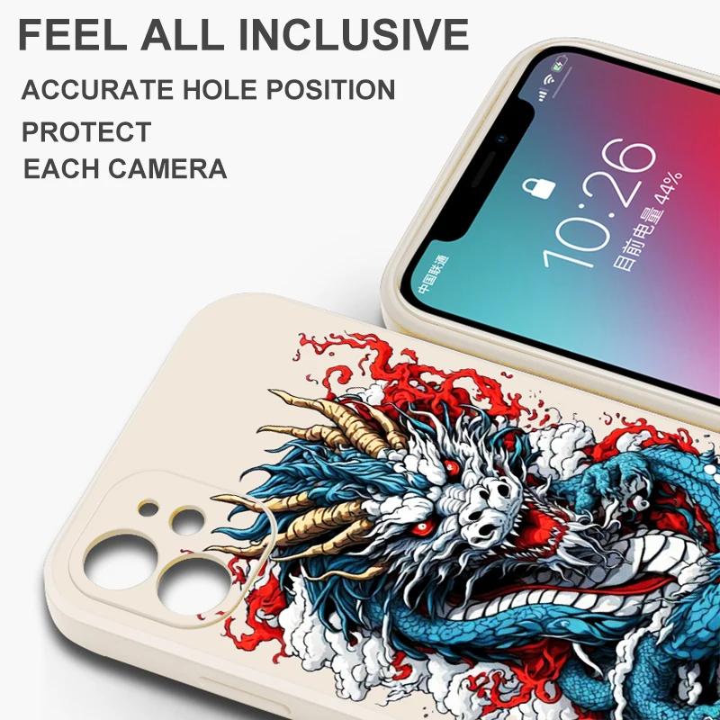 Chinese Divine Dragon For Xiaomi Redmi Note 12 11 11S 11T 10 10S 10T 9 8 Pro Plus Phone Case Funda Soft Liquid Silicone Cover