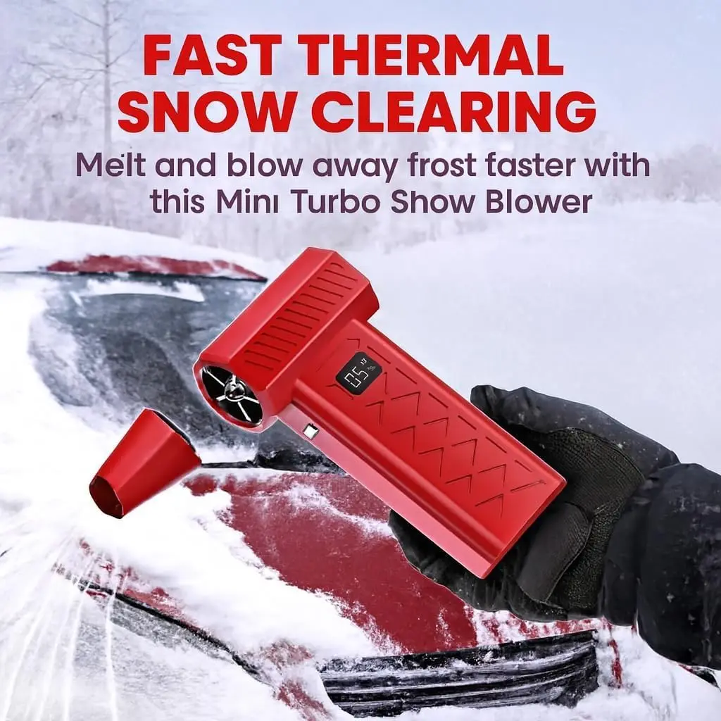 130,000 RPM Mini Turbo Blower 6-Speed Adjustable LED Display Portable Jet Fan for Car Home Dust Cleaner Type-C Rechargeable
