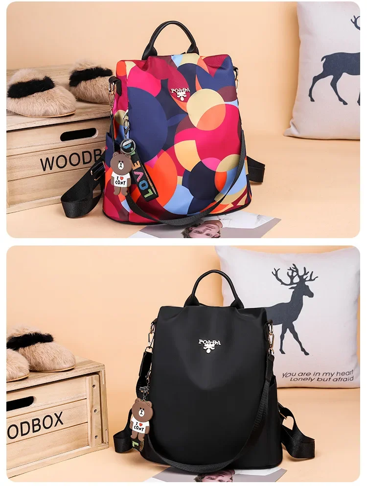 Frauen Rucksack Mode Oxford Tuch Schulter Taschen Schule Taschen für Teenager Große Kapazität Druck Wasserdichte Reise Rucksack – Detail 15