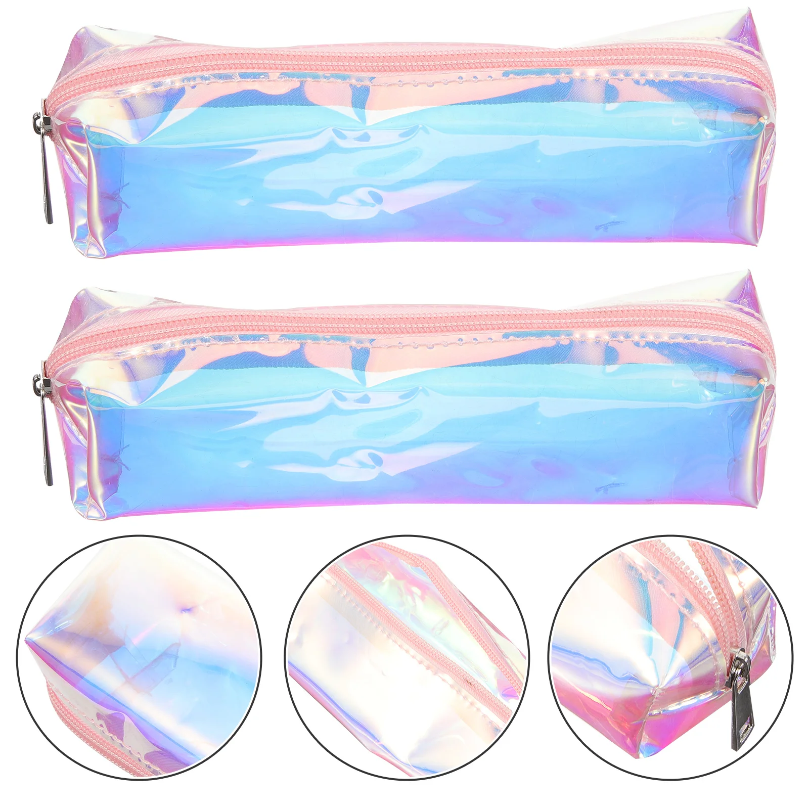 

2 Pcs PVC Waterproof Bags Pen Brush Storage Dustproof Large Capacity Makeup Pouches Students Teachers Office Use