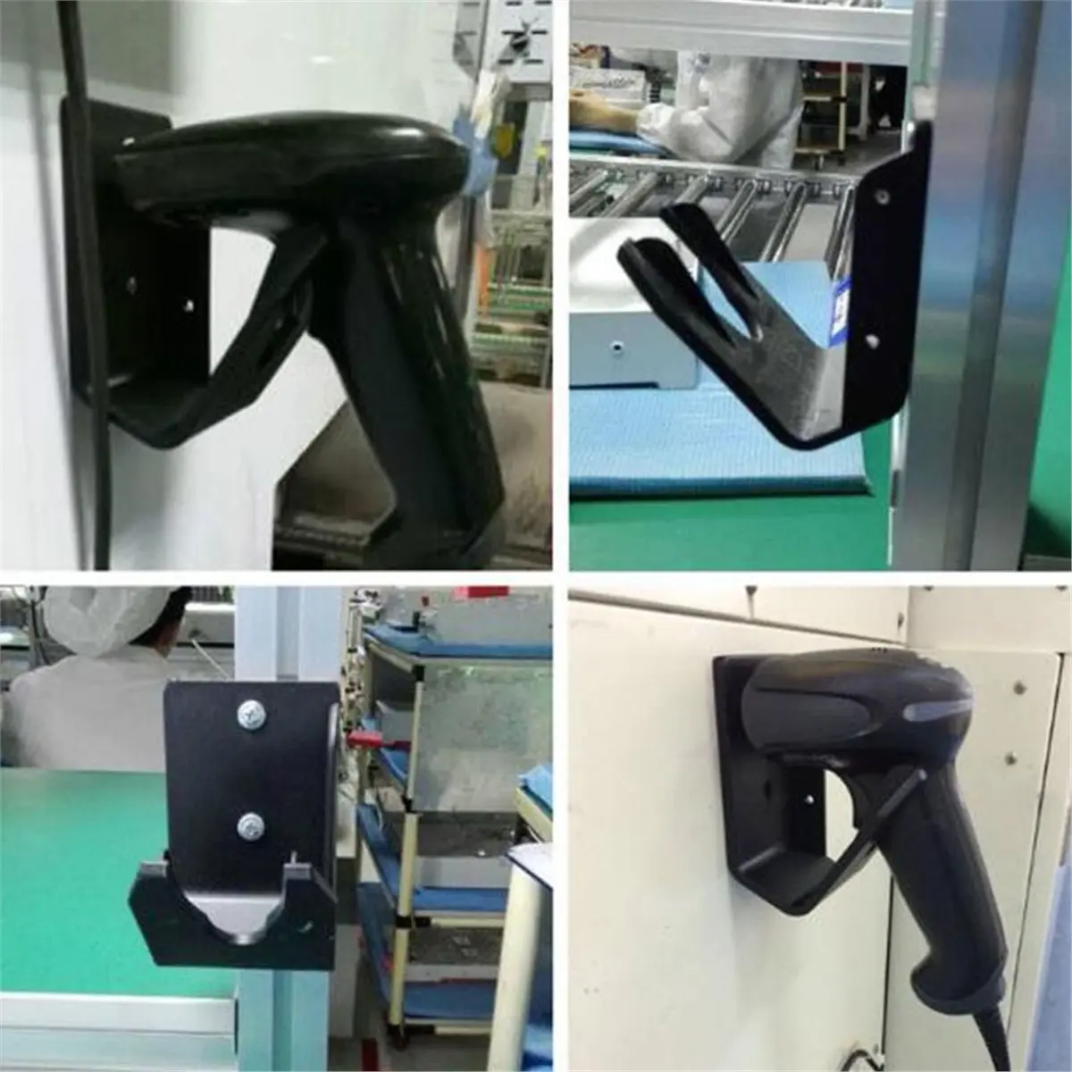 5PCS Universal Barcode Scanner Holder Wall Mount Bracket for Most Barcode Holder,with Screws & Wall Stickers