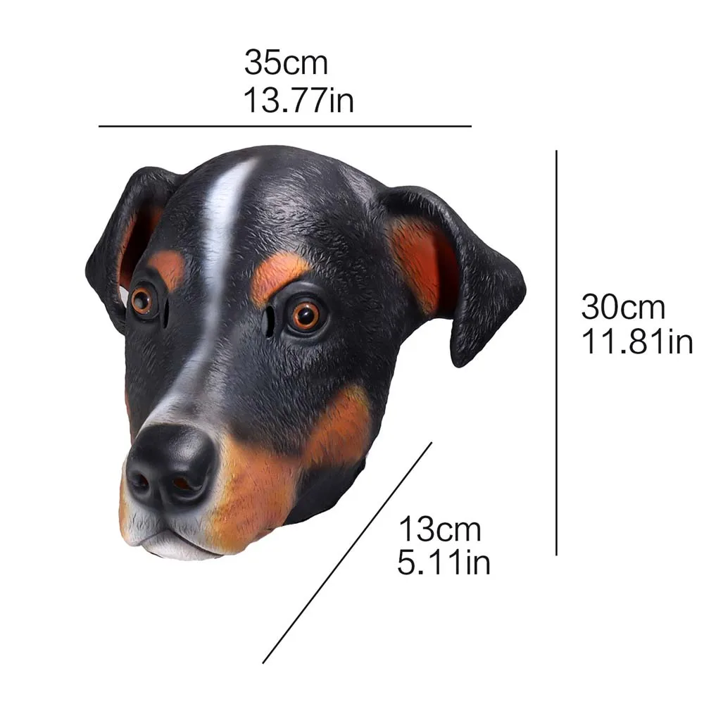 لطيف قناع الكلب تأثيري مضحك كبير الأذن الكلاب الحيوان اللاتكس خوذة هالوين كرنفال فستان بار حفلة تنكرية زي الدعائم