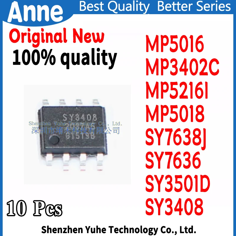 (10piece)100% New MP5016 MP3402C MP5216I MP5018 SY7638J SY7636 SY3501D SY3408 sop-8 Chipset