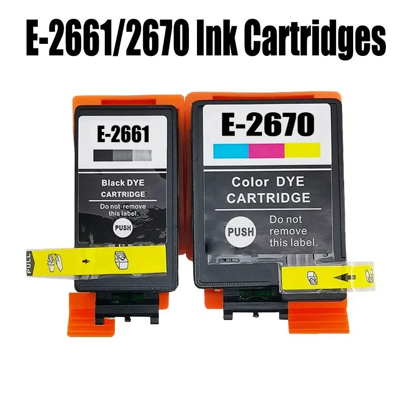 Cartuchos de tinta compatibles Epson E-2661 E-2670 e2661 e2670 T2661 T2670 para impresora Epson Workforce WF-100W WF-110W