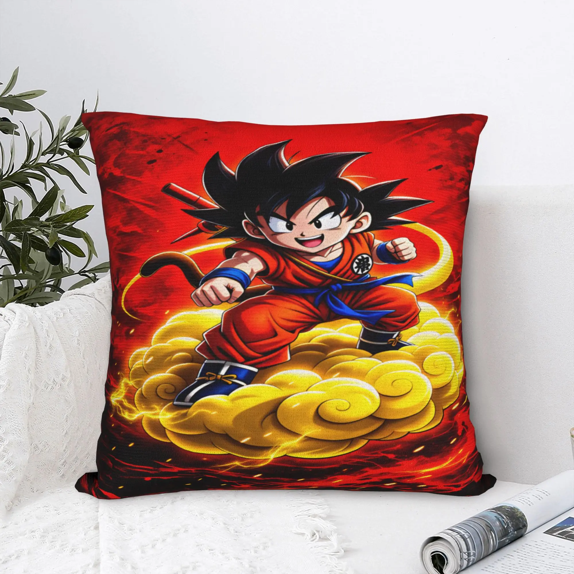Son Goku Kissenbezüge, Dragons Balls Vintage-Kissenbezug für Wohnzimmer, Sofa, bequemer Kissenbezug