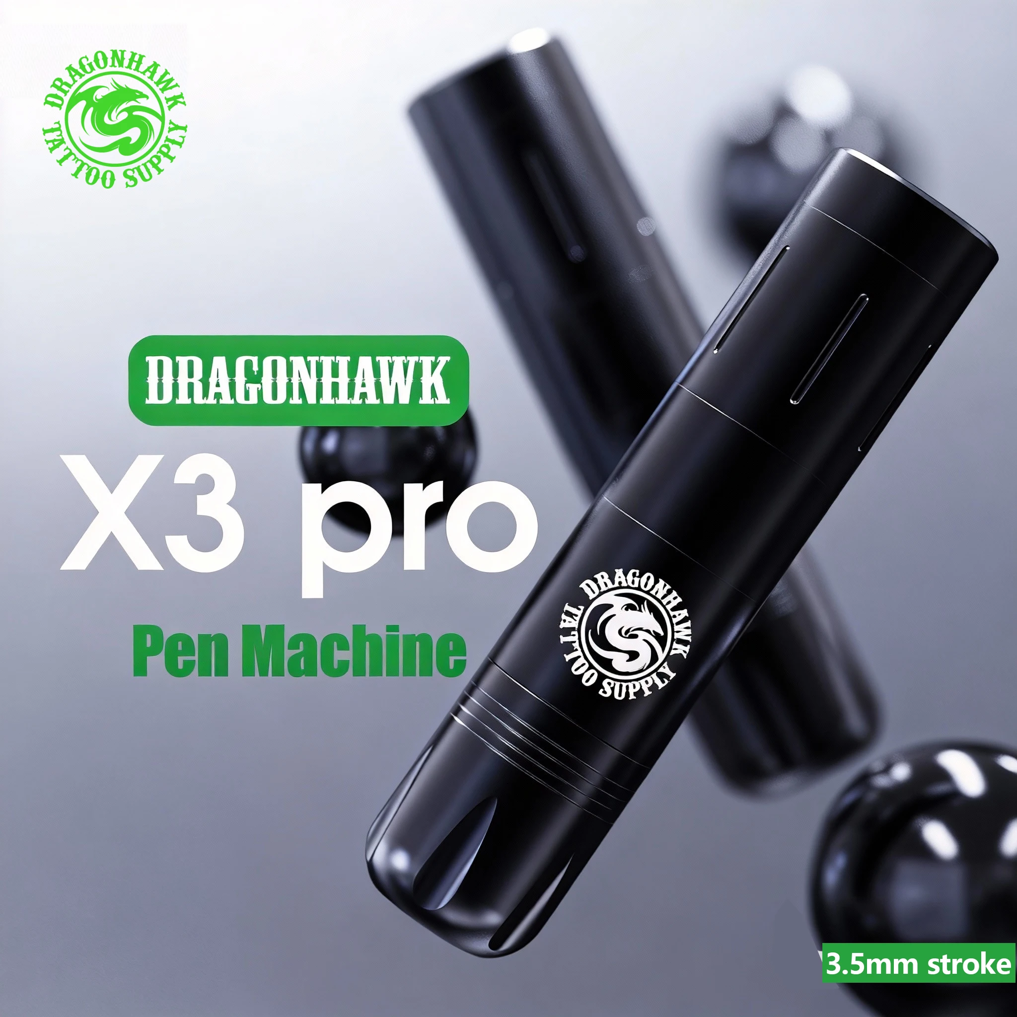 

Dragonhawk X3 PRO Wireless Tattoo Machine 3.5mm Stroke 1500mAh Battery for Beginner Body Art & Permanent Makeup Rotary Machine