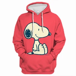 Desenhos animados femininos com capuz manga longa estampado, moletom solto casual, tops da moda, fofo Snoopy, roupas Harajuku