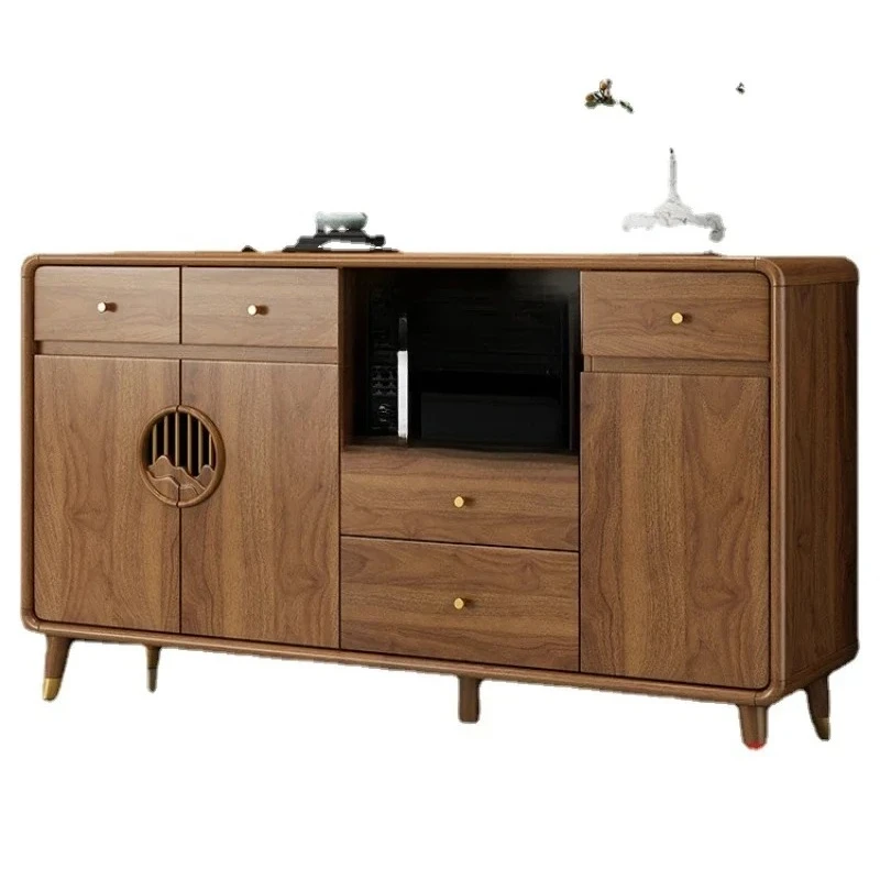

Yy New Chinese Style Sideboard Wine Cabinet Integrated Wall Living Room Storage Cabinet Solid Wood Locker