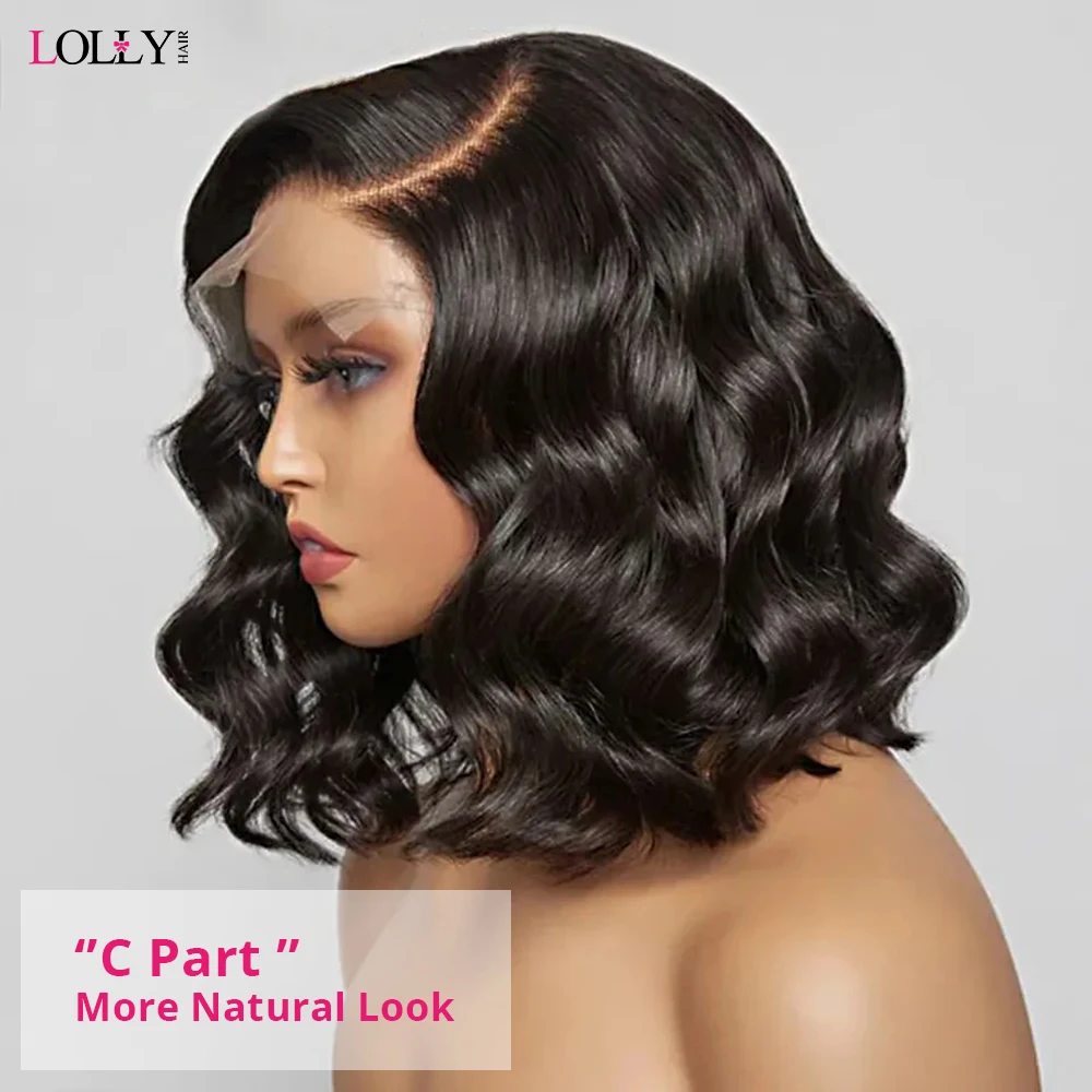 Spring Body Wave Short Bob Wig 5x5 Transparent C Part Lace Closure Wigs Ready To Wear Pre Cut Wigs 13x4  Human Hair