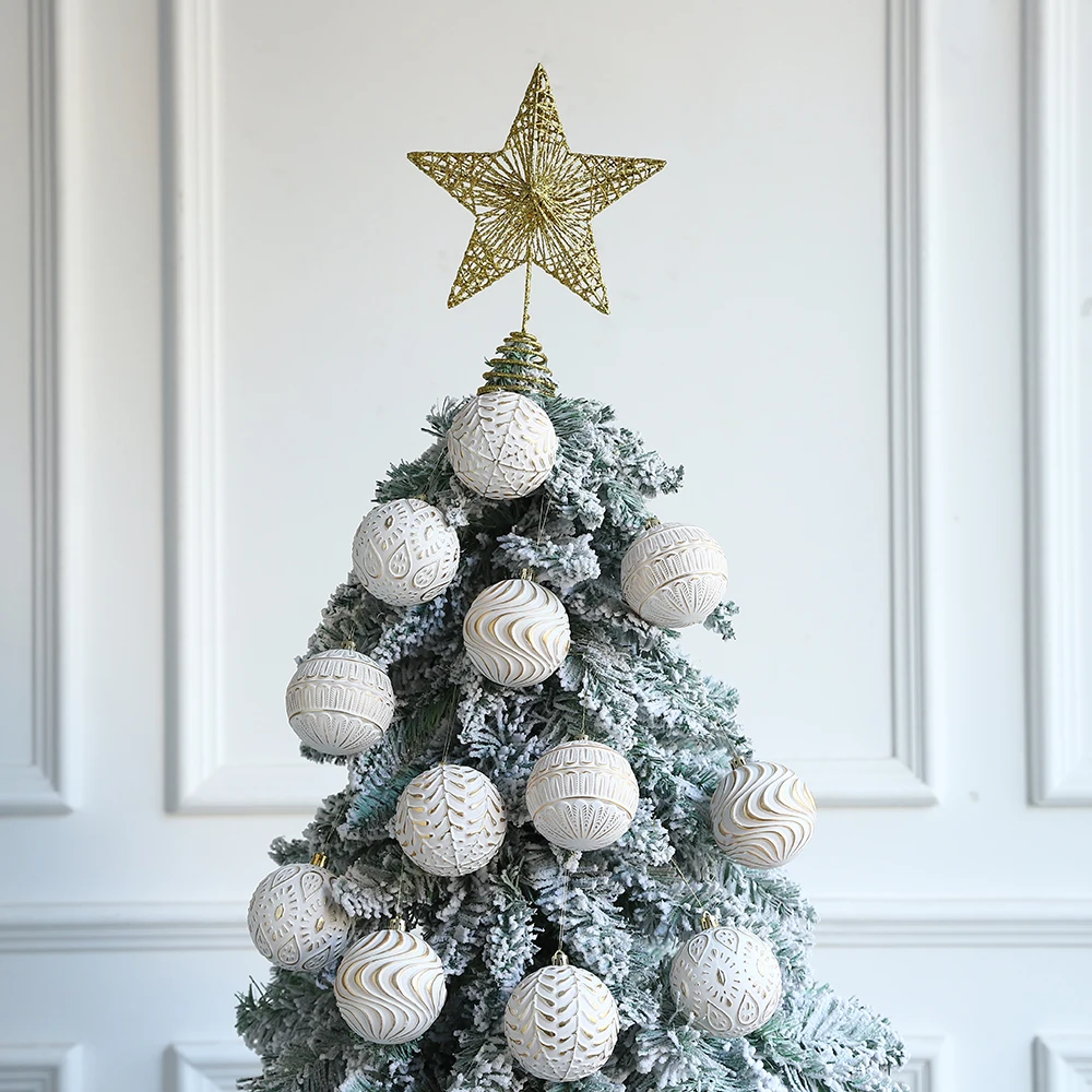 12 قطعة/المجموعة الذهب خمر كرات عيد الميلاد الحلي الذهب الأبيض شجرة عيد الميلاد معلقة المعلقات عيد الميلاد السنة الجديدة ديكور الحفلات نافيداد #2