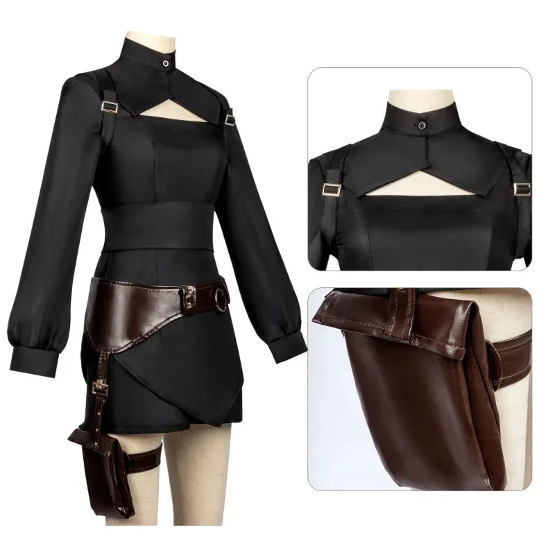 

Аниме Hieda Косплей Костюм Echika Черная Боевая Униформа Пояс Парики Костюм Хэллоуин Вечеринка Наряд для Женщин tt9]