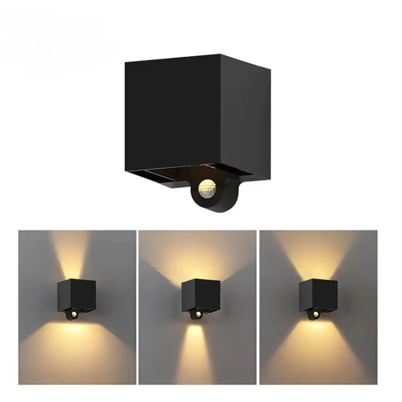 

Charging outdoor garden European waterproof square cube aluminum adjustable decorative garden upper and lower wall lights