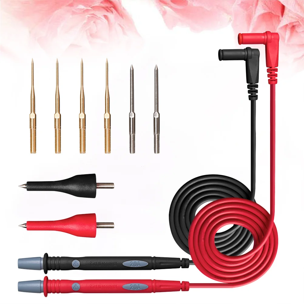 

1Set Copper Wire Test Probe Lead Pt1010 Multimeter Meter Tester Needle Heat Cold Resistant Electrical Test Leads Banana Plug