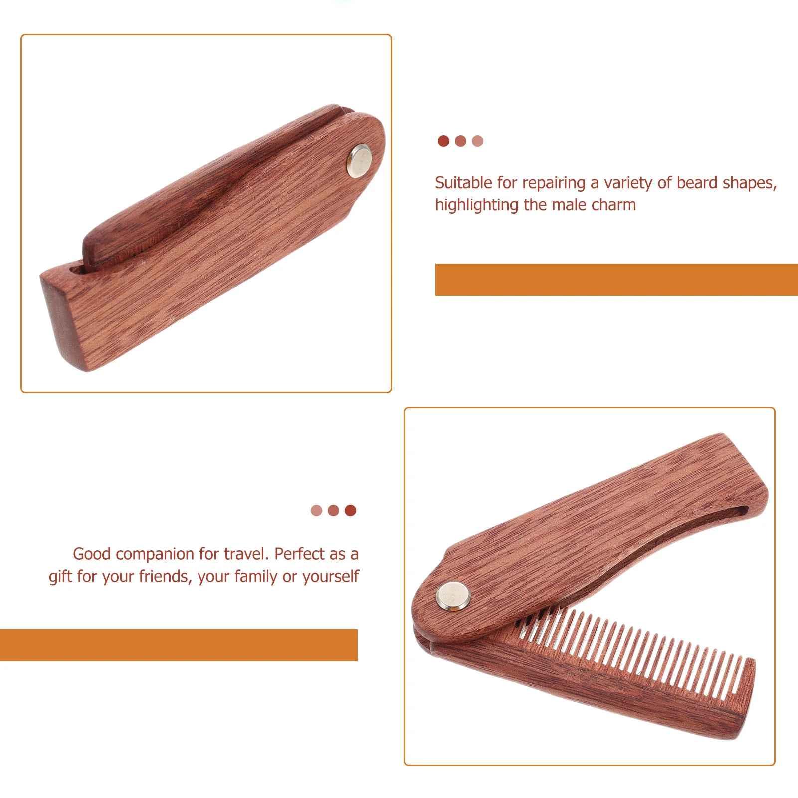 Beard Comb Hair Accessory Pocket Supply Portable Household Combs Wooden Mustache Fold