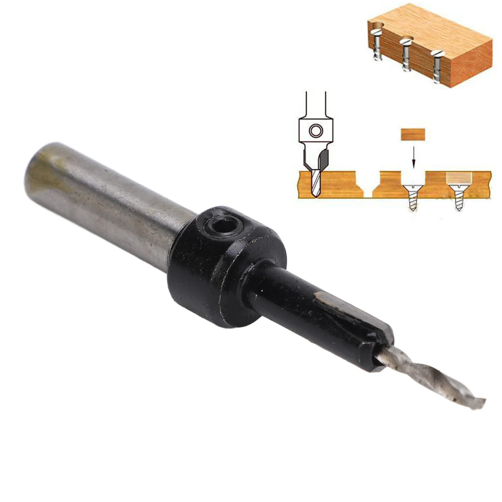 Countersink Drill Bit with Hex Wrench 2.5x6MM Carbide Tapered Counterbore Bit for for Woodworking Hole Drilling