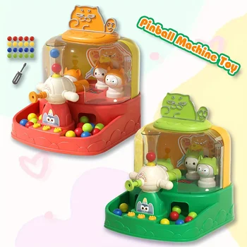 핀볼 머신 장난감, 미니 데스크탑 핀볼 게임 장난감, 빠른 푸시 게임, 조기 손 눈 협동 개발 (레드, 그린)