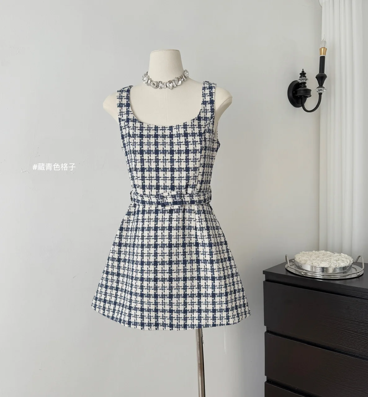Women's Grey Grid Dress Y2k Cute Japanese Harajuku Fashion 2000s Style Academy Retro 90s French Elegant  Dress Clothing 2025