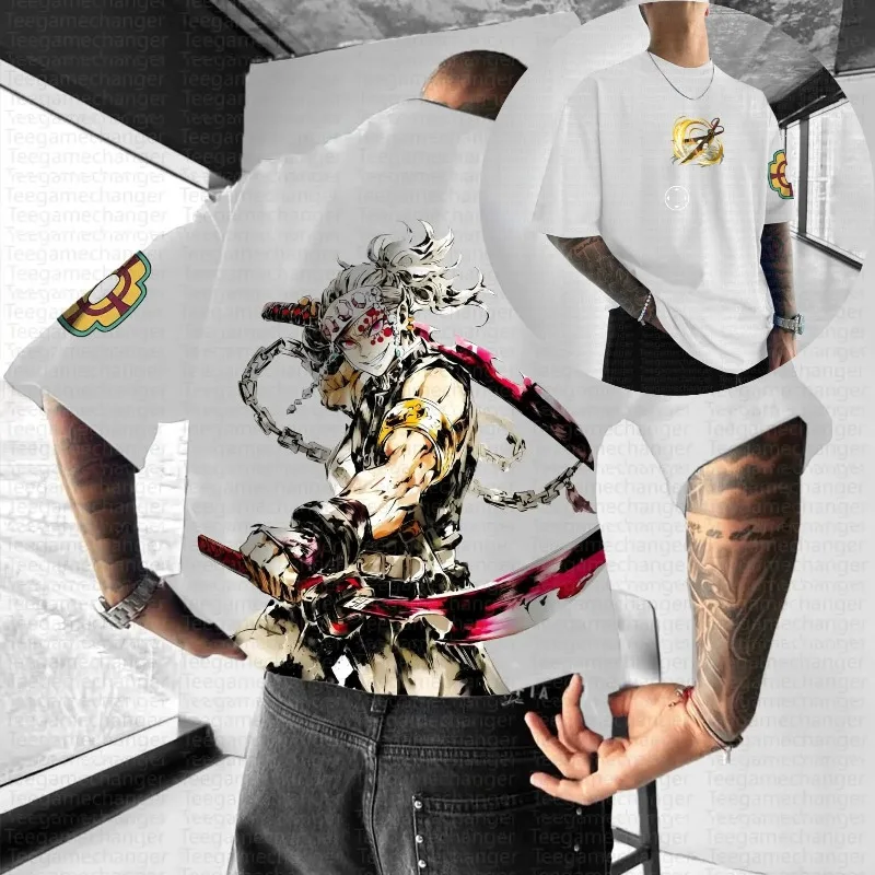 Demon Slayer 2026 New Hot Teegamechanger Kimetsu No Yaiba Anime Graphic Print T Shirts for Men 2025 Summer Cotton Tees