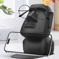 Creative Resin Moai Statue Figurines Ornament Glasses Stand Holder Easter Island Sunglasses Display Gift for Home Decoration