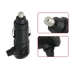 Black ABS Auto Cigarette Lighter Charger Socket Plug DC 12V 24V Charger Connector LED on-Off Switch Fit for Universal Vehicle