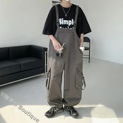 Männer Hosenträger Overall Baggy Pants Sommer Overalls japanische Träger Freizeit taschen Unisex übergroße Streetwear männliche y2k Kleidung