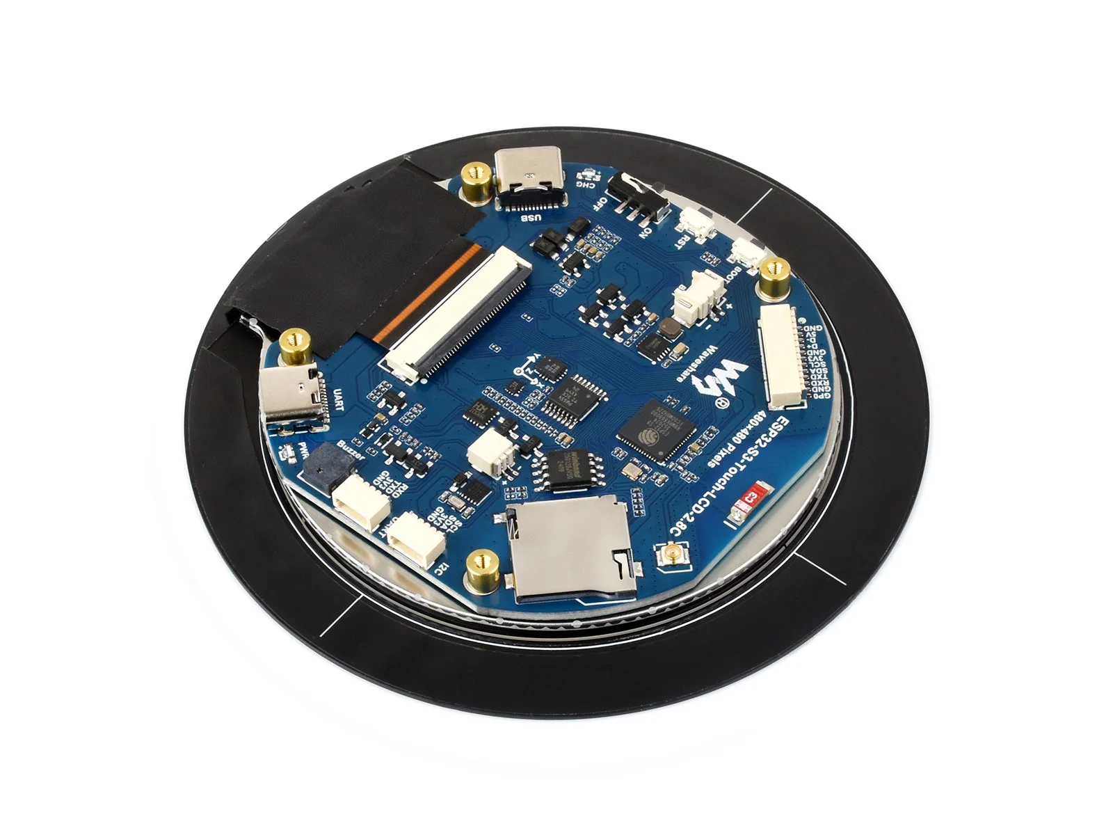 ESP32-S3 2.8inch Capacitive Touch Round Display Development Board, 480×480, 32-bit LX7 Dual-core Processor, Supports WiFi & Blue