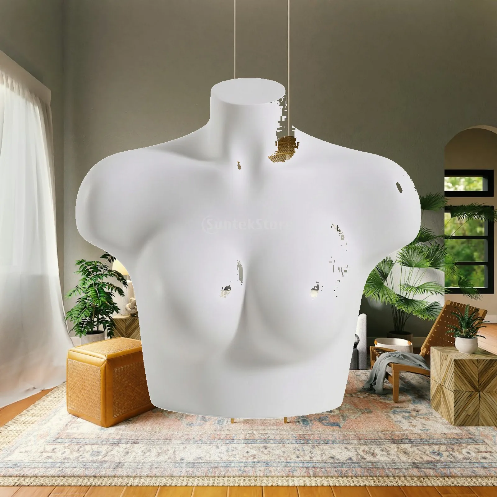 Women Bust Mannequin White Plastic Half Torso Display Stand for Bra Swimsuit Lingerie Retail Shop Window Merchandising