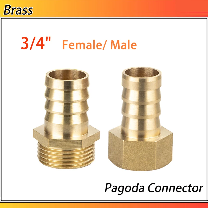 

1pcs Thread 3/8" 6~19MM Pagoda Connector Hose Barb Connector Hose Thread Male/Female Brass Water Pipe Fittings