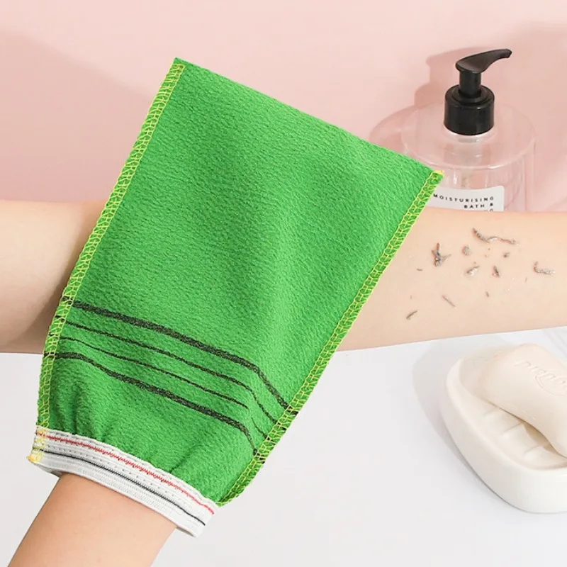 1 ชิ้น Exfoliating Bath Pad ผ้าขนหนูชุดเกาหลีอิตาลีเอเชีย Exfoliating Bath Washcloth Body Scrub อาบน้ําผ้าฝ้ายโพลีเอสเตอร์นุ่ม