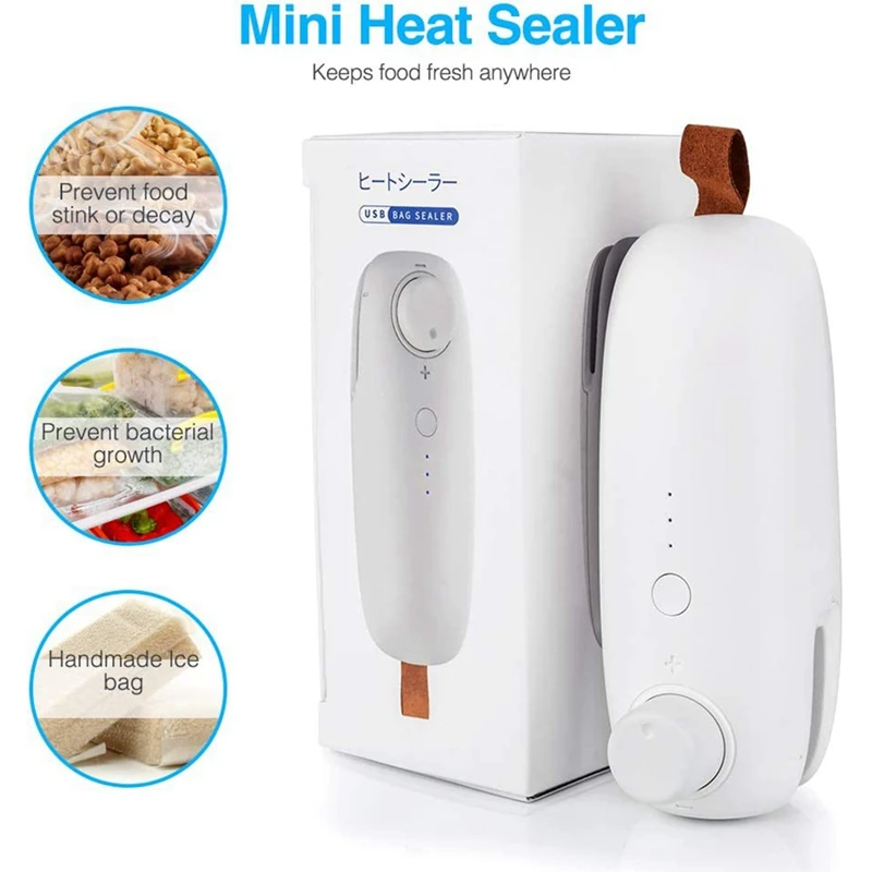 Mini sellador de papel de aluminio recargable por USB, Mini máquina de sellado portátil
