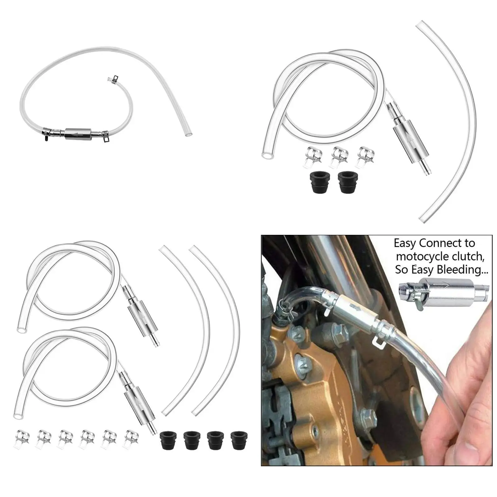 Flexible Brake Bleeder Tube Valve Kit Vehicle Maintenance Tool for Car Motorbike Clutch Hydraulic Bleeding