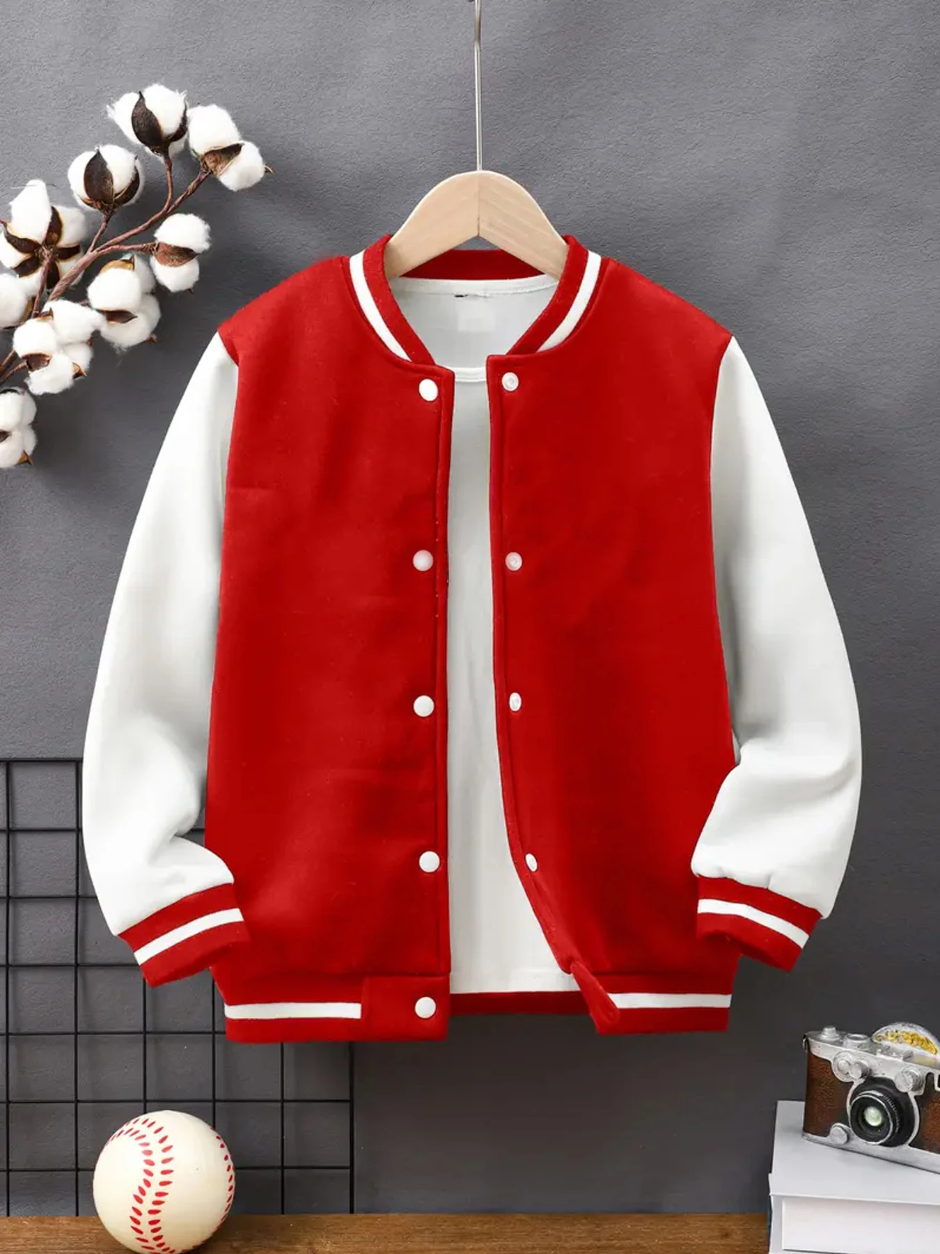 Texture Free Men's Autumn and Winter Casual Fashion Creative Baseball Jacket
