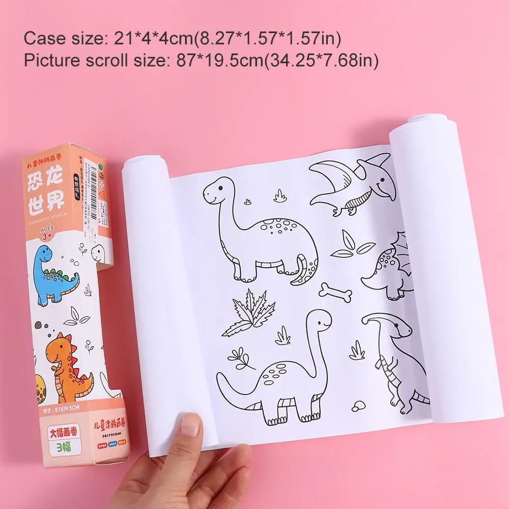 Montessori Dinosaur Drawing Roll of Paper Animal Space Graffiti Scroll Dessert Educational Children Coloring Paper Gifts